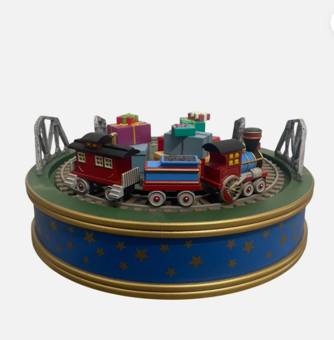 1993 Holiday Express tabletop tree base - REVOLVING train *Damaged Box